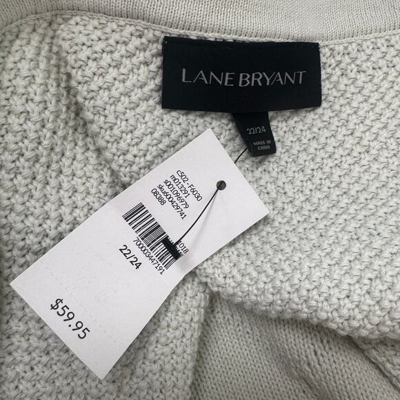 NWT Lane Bryant Off-the-Shoulder Cable Knit Sweater Green Warm Comfy Size 22/24 - Picture 4 of 8